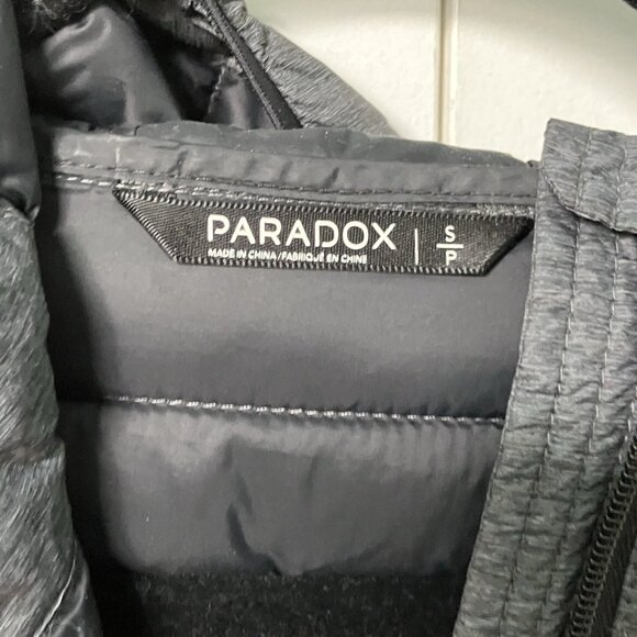 Paradox Quilted Down Jacket Womens S Black Duck Fill Full Zip Hooded Outdoor - Picture 5 of 9